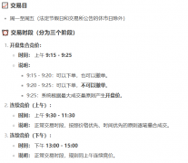 中国股市开盘时间